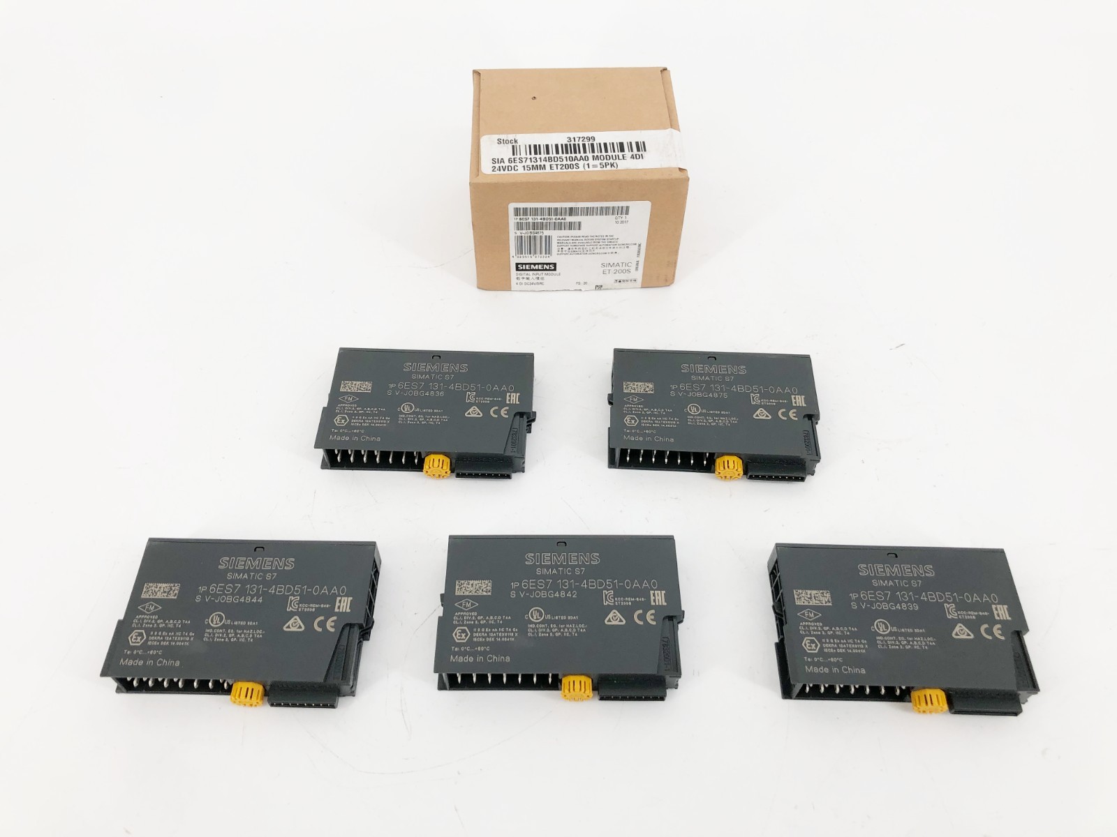 Box of 5 New Siemens 6ES7 131-4BD51-0AA0 Digital Input Modules Simatic ET 200S