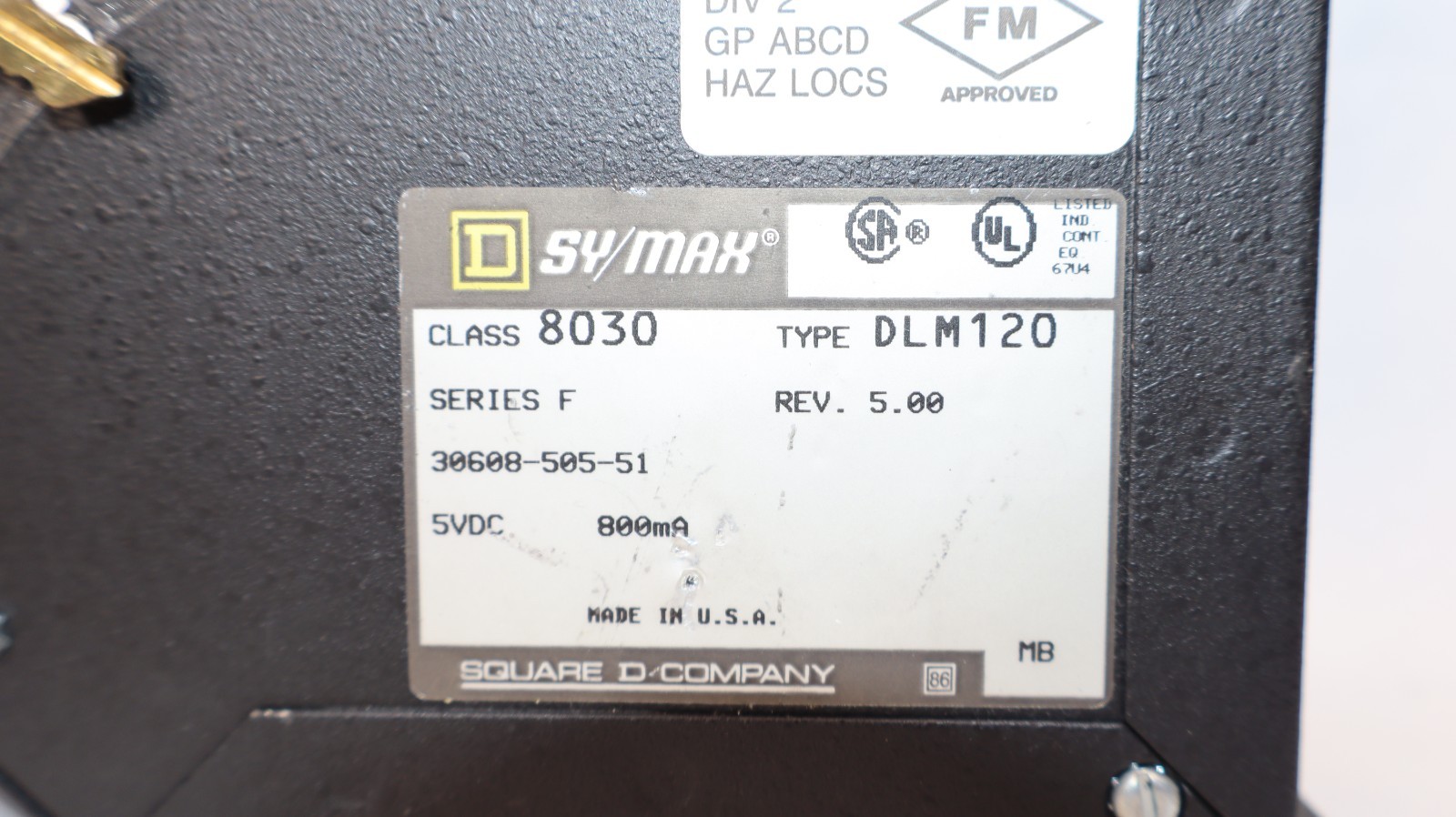 Square D Sy/Max Data Logger 8030 DLM120 8030DLM120 Series F with Keys