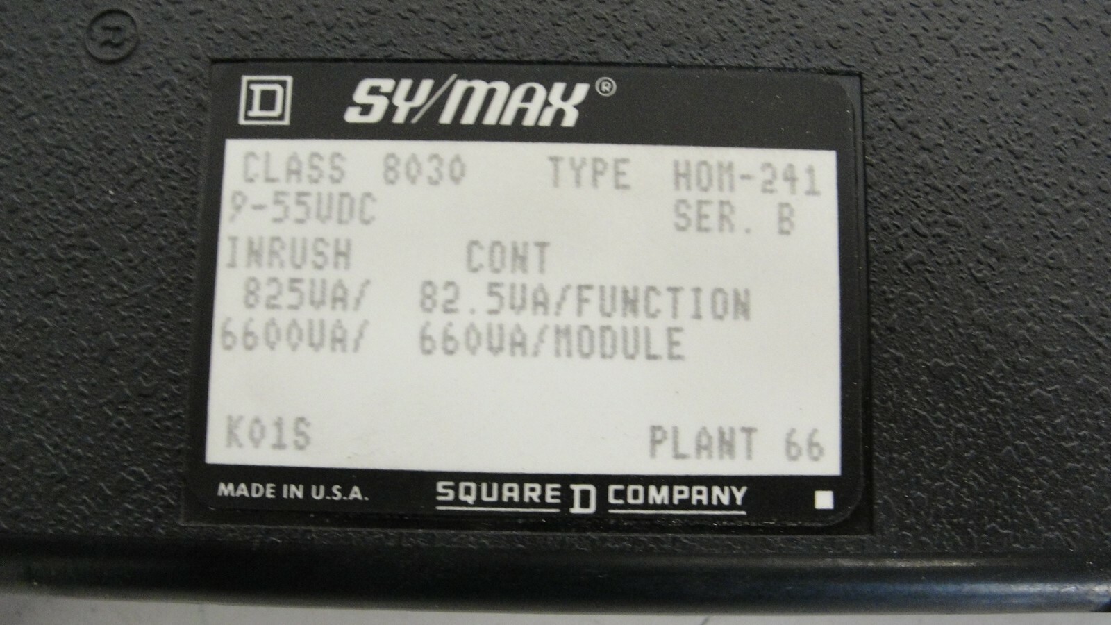 Square D 8030 HOM-241 output module class 8030 SY/MAX series B 9-55VDC