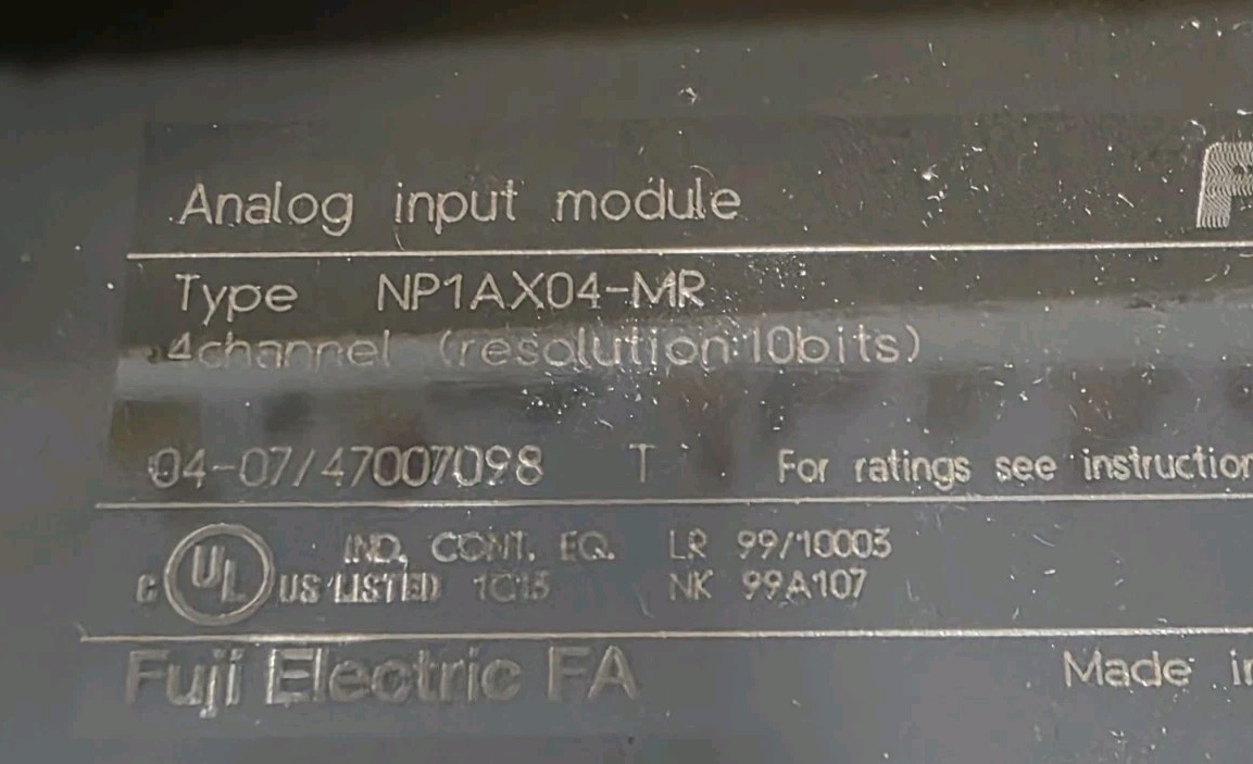 NIB Open Item Fuji Electric NP1AX04-MR Analog Input Module 4-Channel 24VDC 10MA