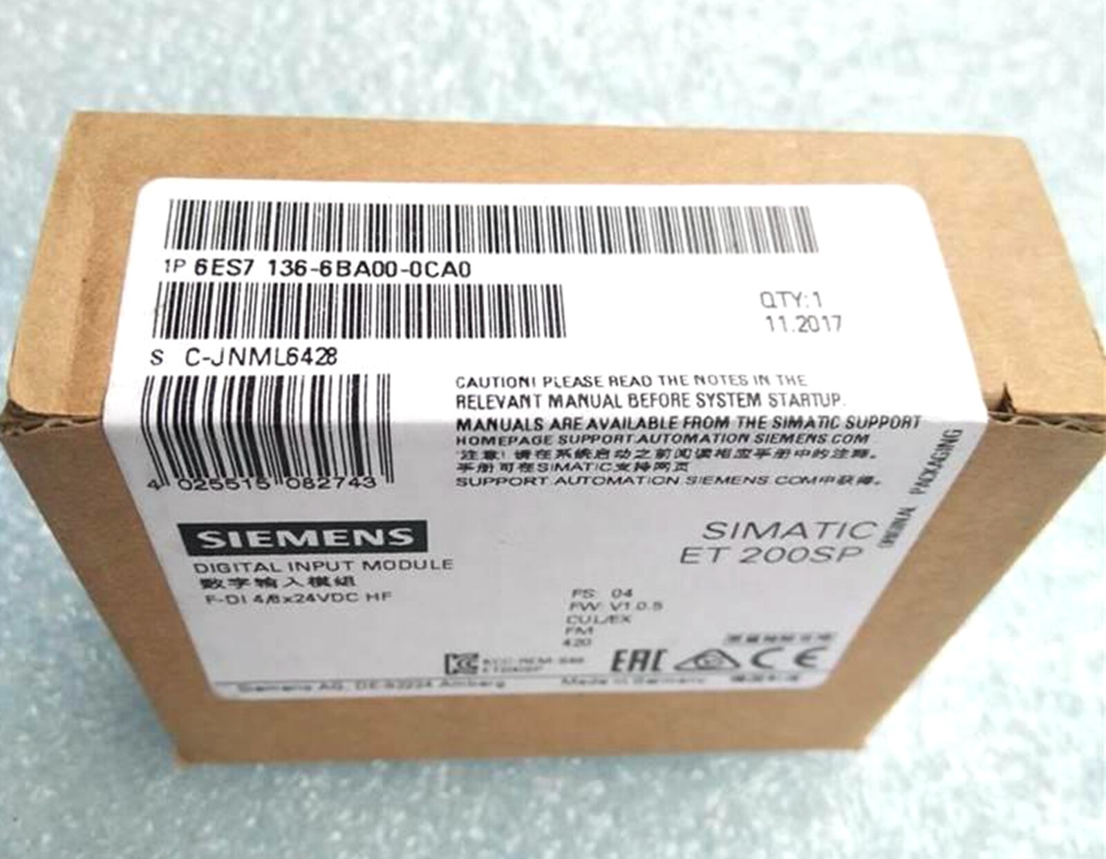 NEW Siemens 6ES7 136-6BA00-0CA0 6ES7136-6BA00-0CA0 Digital Input Module