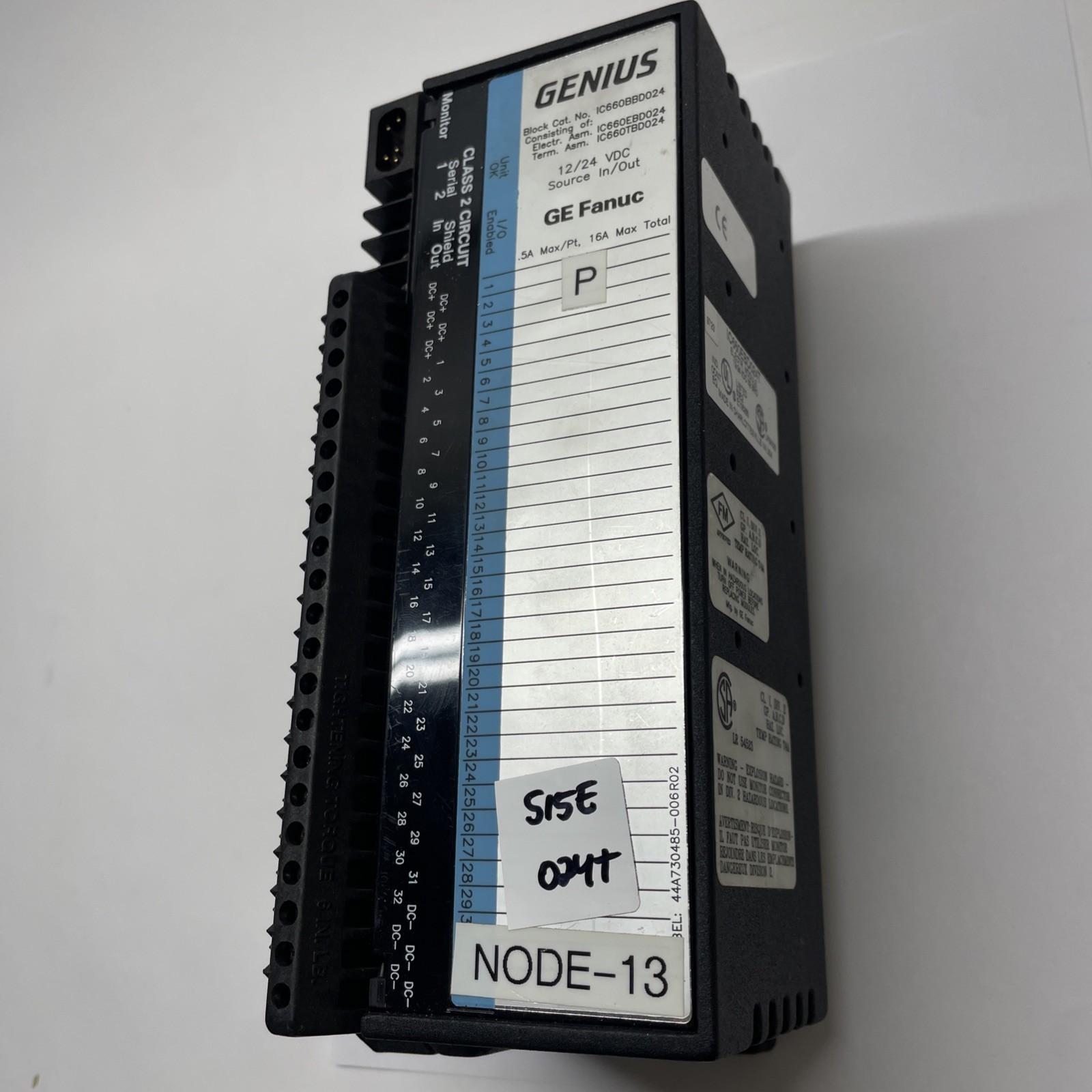 GE Fanuc IC660BBD024 I/O Block Assembly 32-Circuit 12-24 VDC (EBD024 + TBD024)