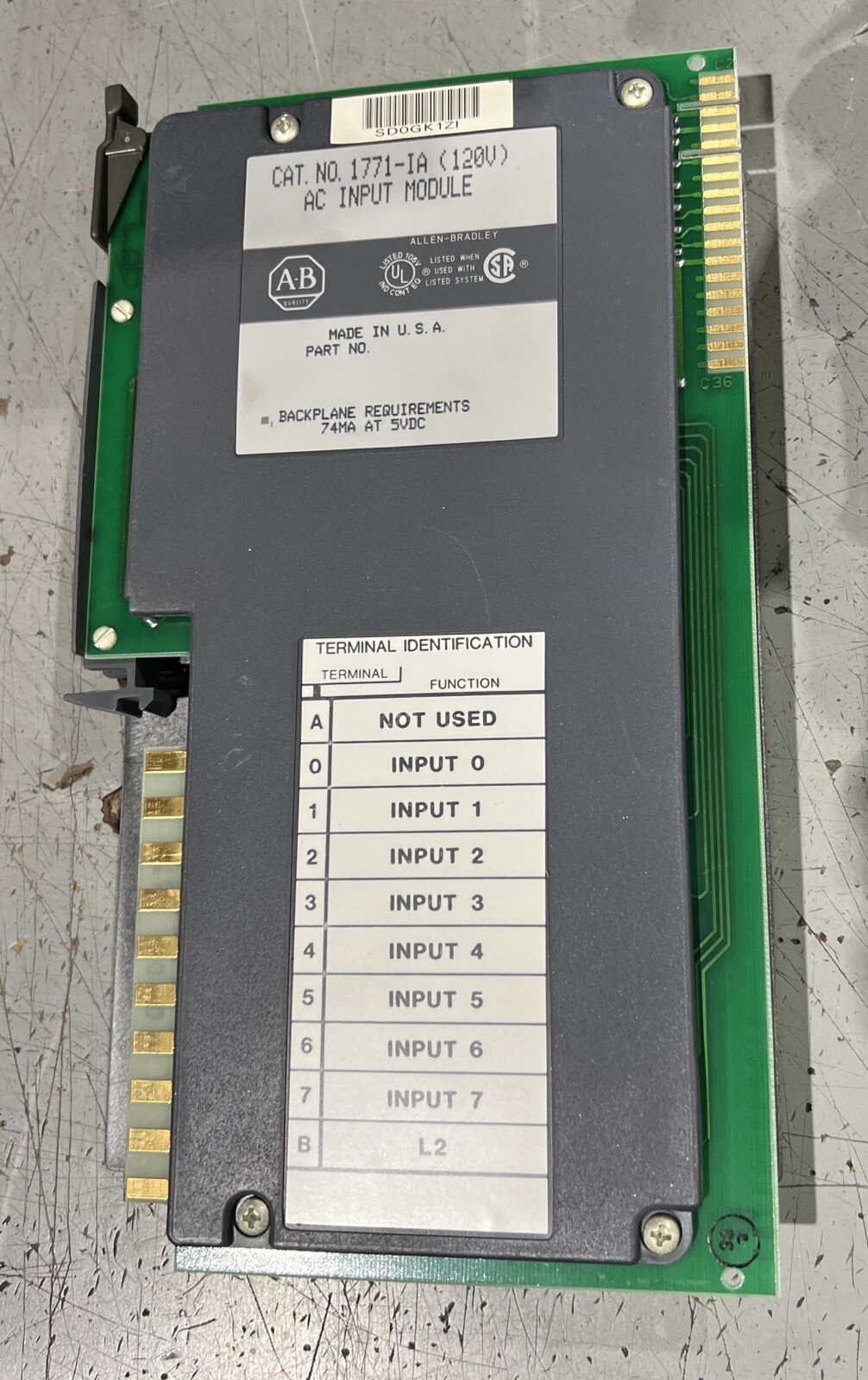 🔥ALLEN BRADLEY 1771-IA (120V) AC Input Module, Used, Free Ship🇺🇸