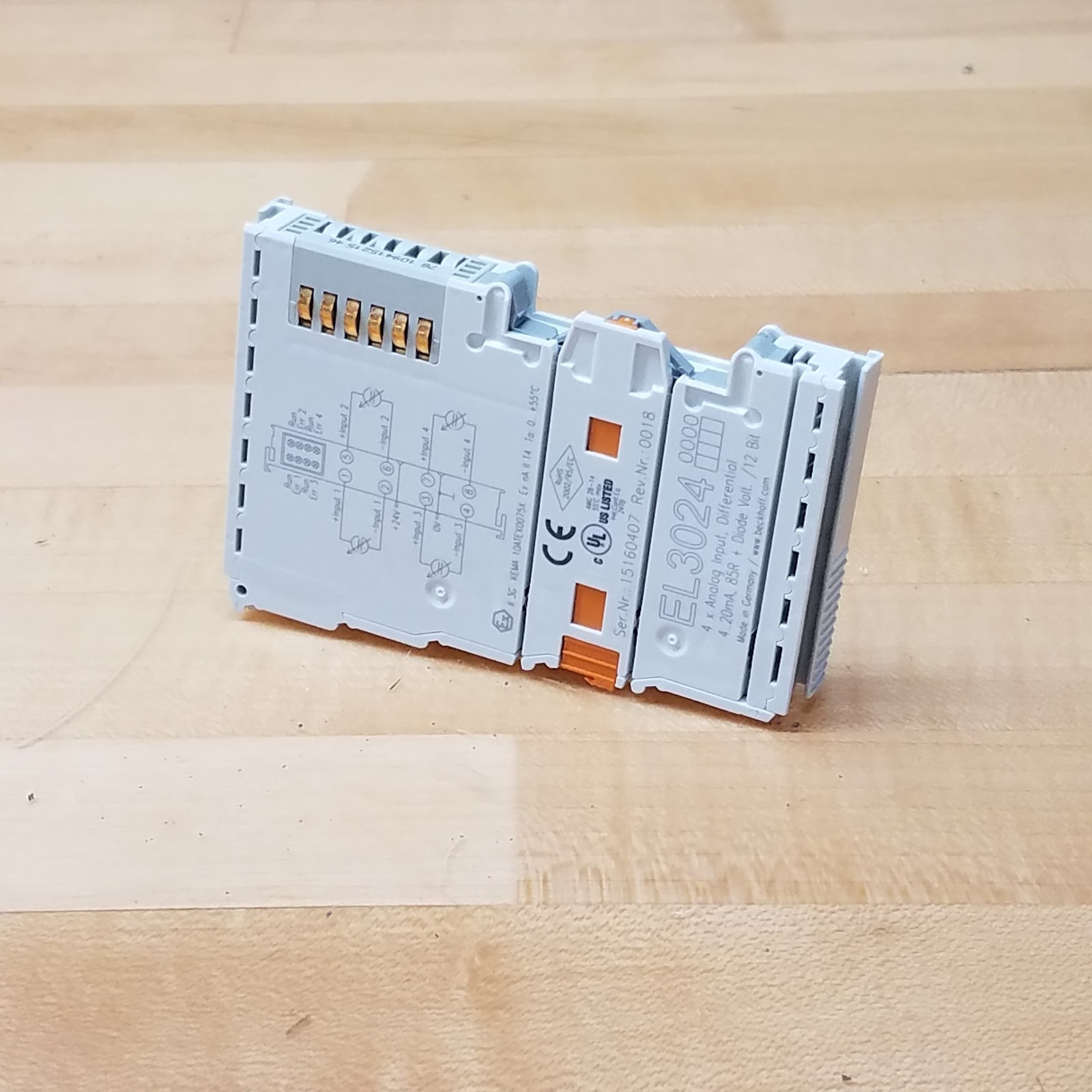 BeckHoff EL3024 EtherCAT Terminal, 4-Channel Analog Input, 4-20mA – USED