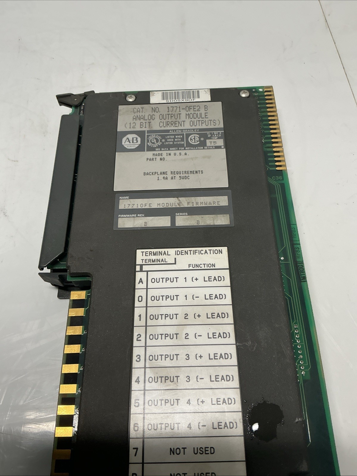 Allen Bradley 1771-OFE2 SER B ANALOG OUTPUT MODULE AC-673