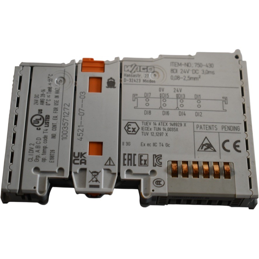 WAGO 750-430 8-Channel Digital Input Module 24VDC 3.0ms PLC I/O