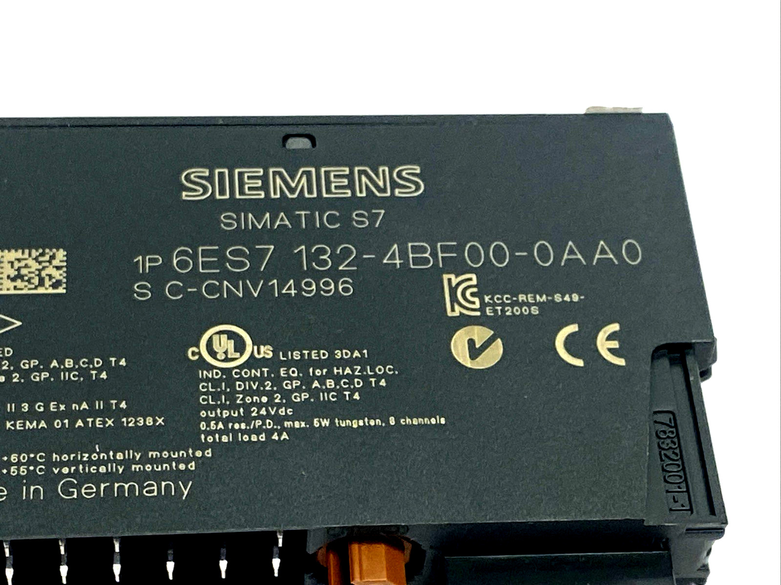 Siemens 6ES7132-4BF00-0AA0 ET200S Electronic Module Output Module 8DO DC24V/0.5A