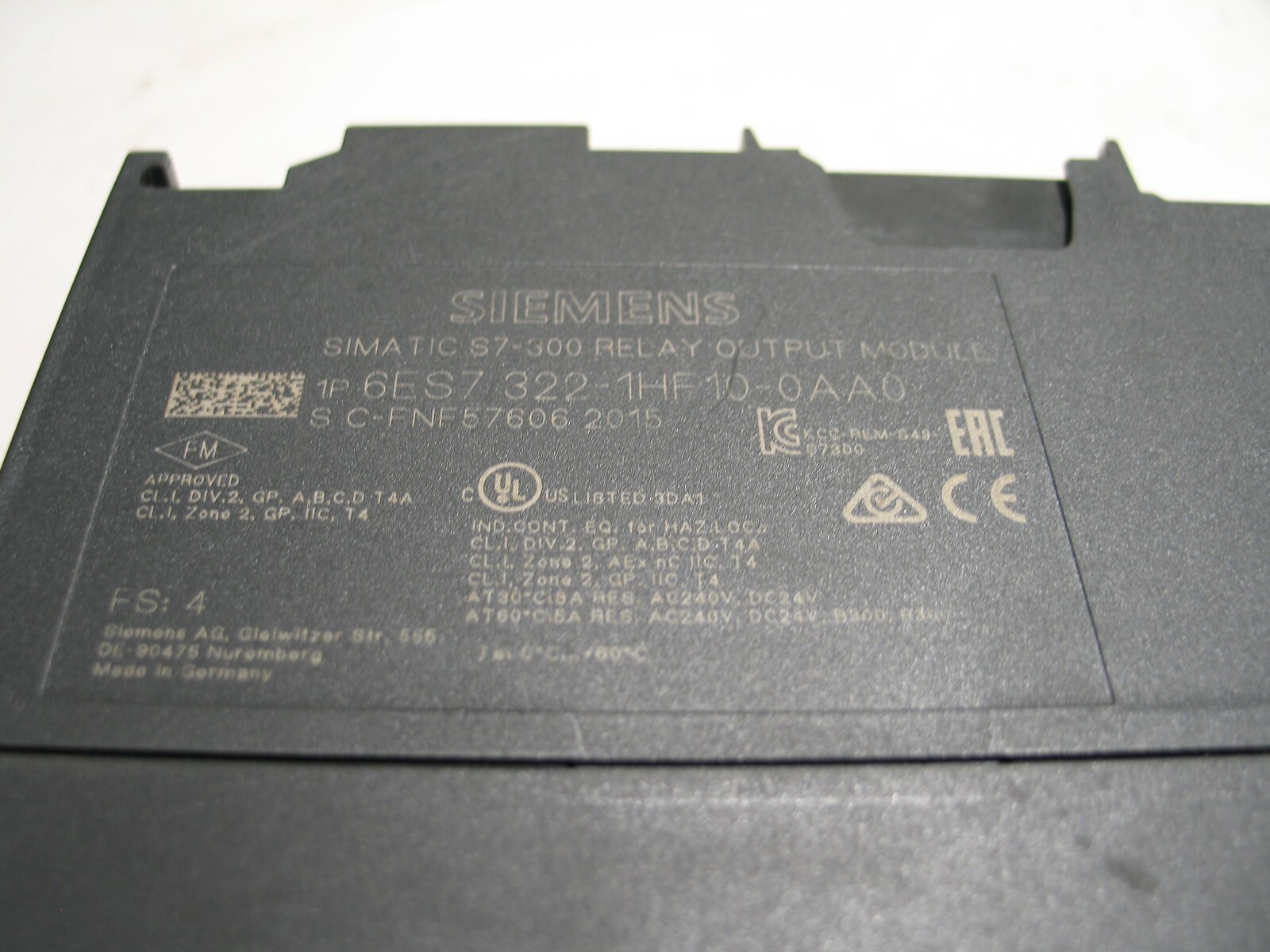 SIEMENS 6ES7-322-1HF10-0AA0 RELAY OUTPUT MODULE 8 OUT CHANNELS P4977