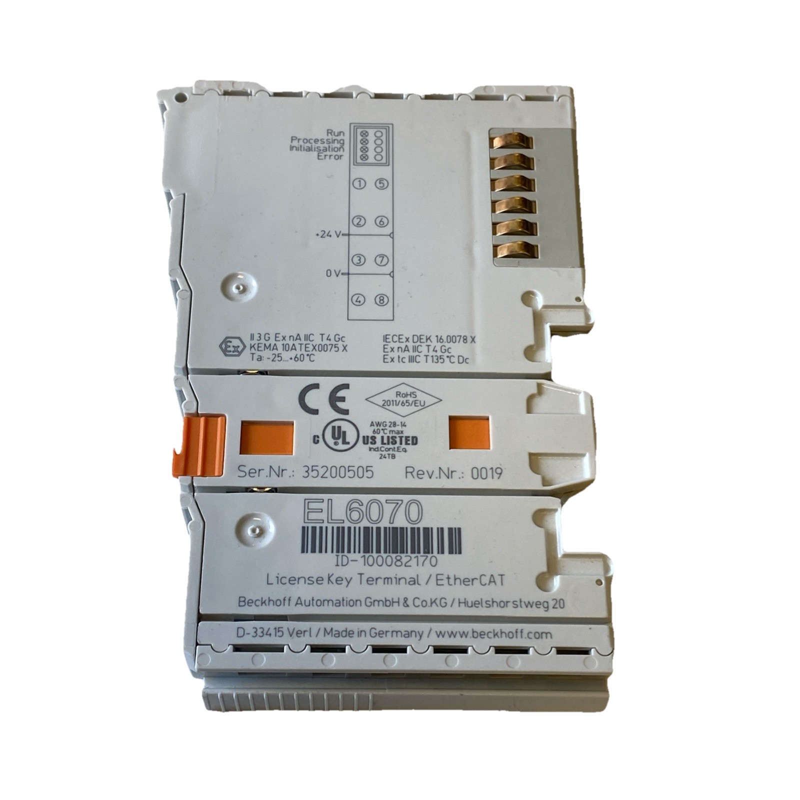 Beckhoff EL3062 EtherCAT Terminal 2-Channel Analog Input 0-10V 12 Bit New