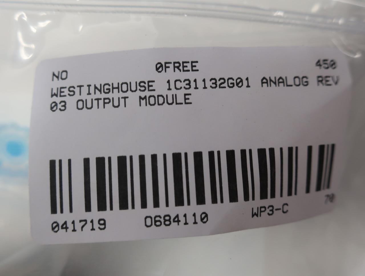 Westinghouse 1C31132G01 Ovation Analog Output Module