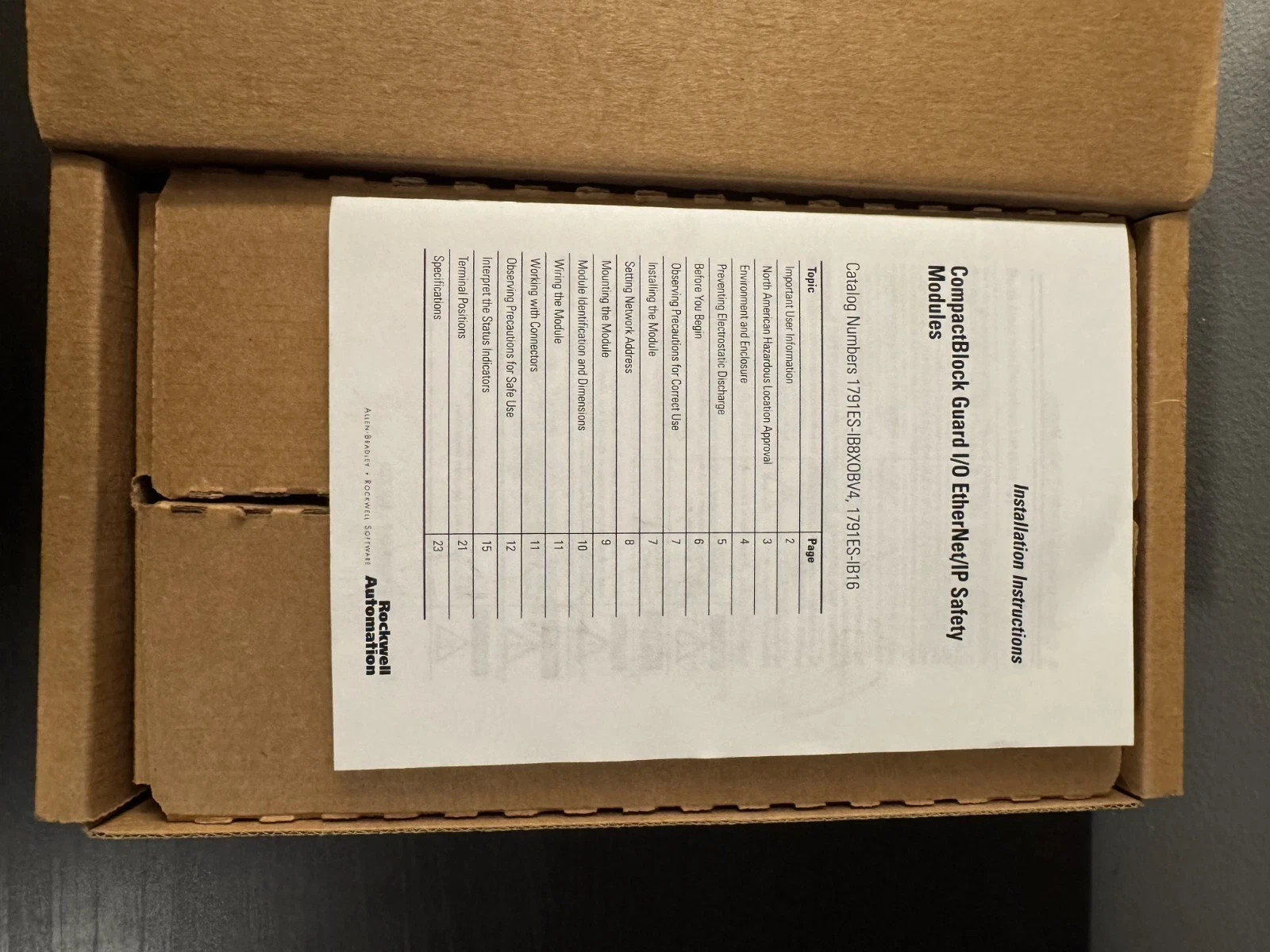 Allen-Bradley 1791ES-IB16 Guard I/O Safety Module EtherNet/IP 16 Input 24V (NEW)