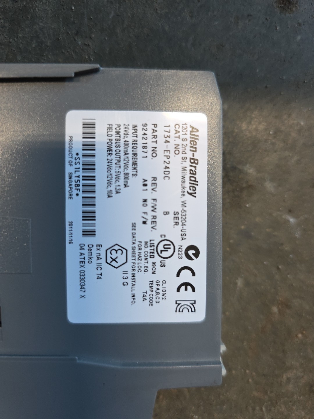 Allen Bradley 1734-EP24DC POINT I/O Extension Power Module w/ 1734-RTB