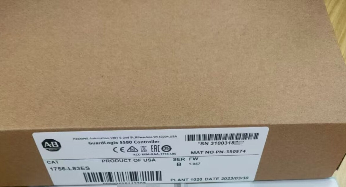 BRAND New AB 1756-L83ES Guardlogix 5580 Controller Ser B FW 1.057 US