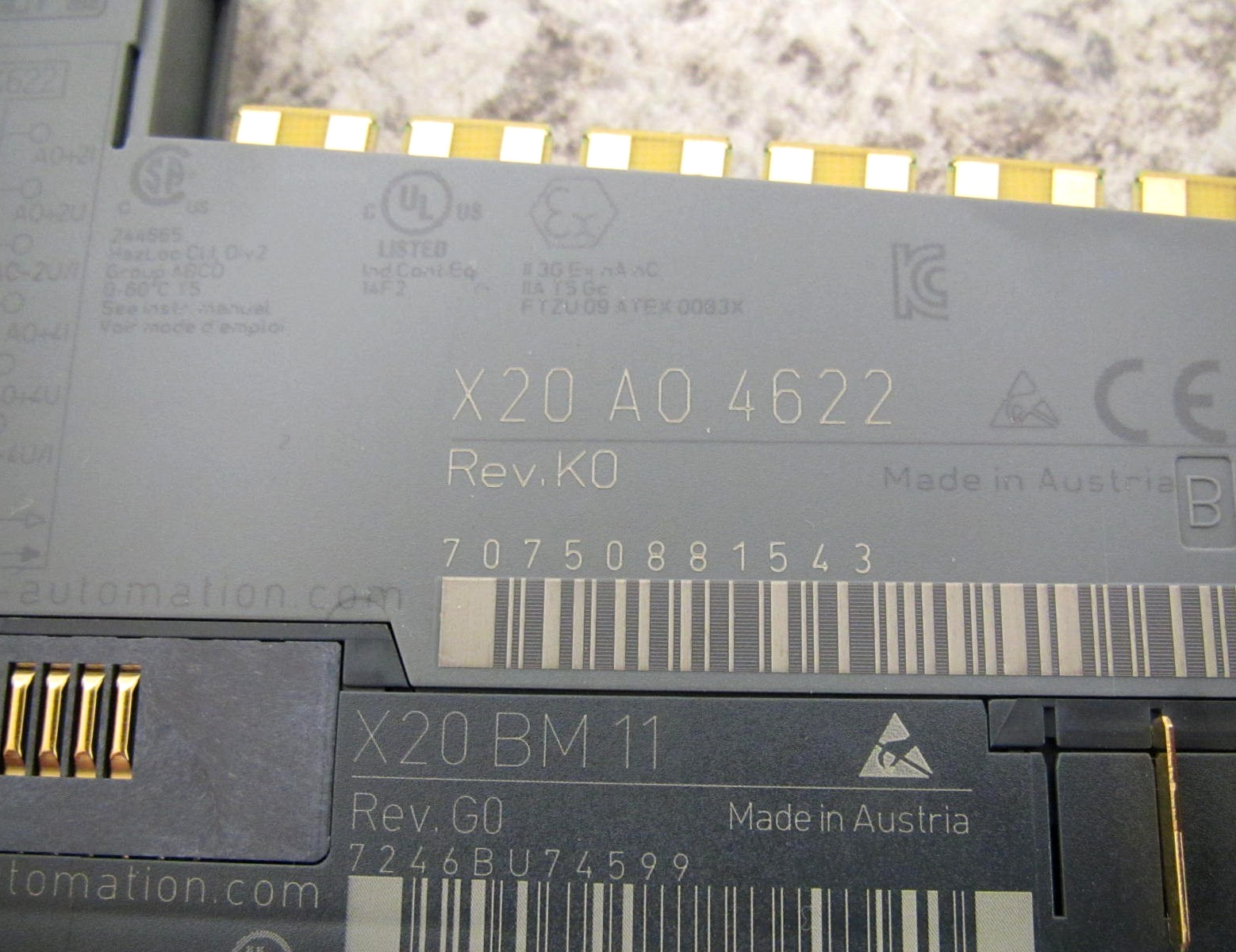 B&R X20AO4622 / X20BM11 PLC I/O Analog Output Module Used Free Shipping