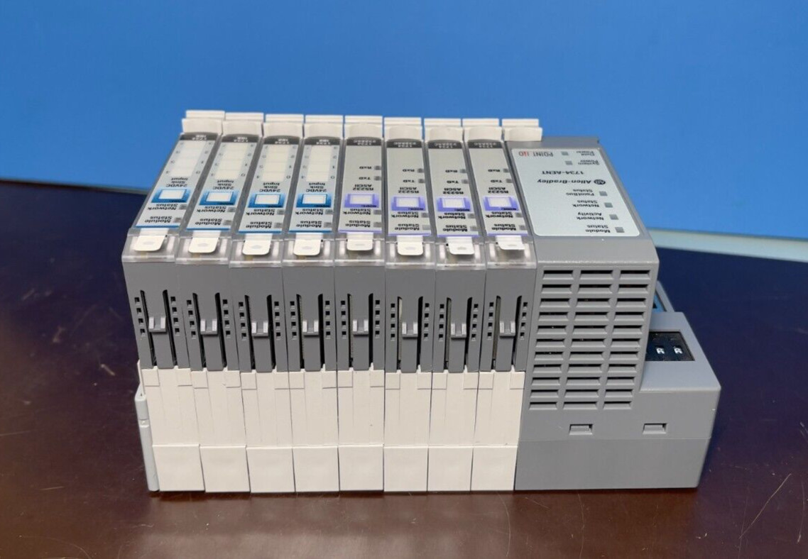 Allen Bradley 1734-AENT With Four 1734-232ASC and Four 1734-IB8 Module Status