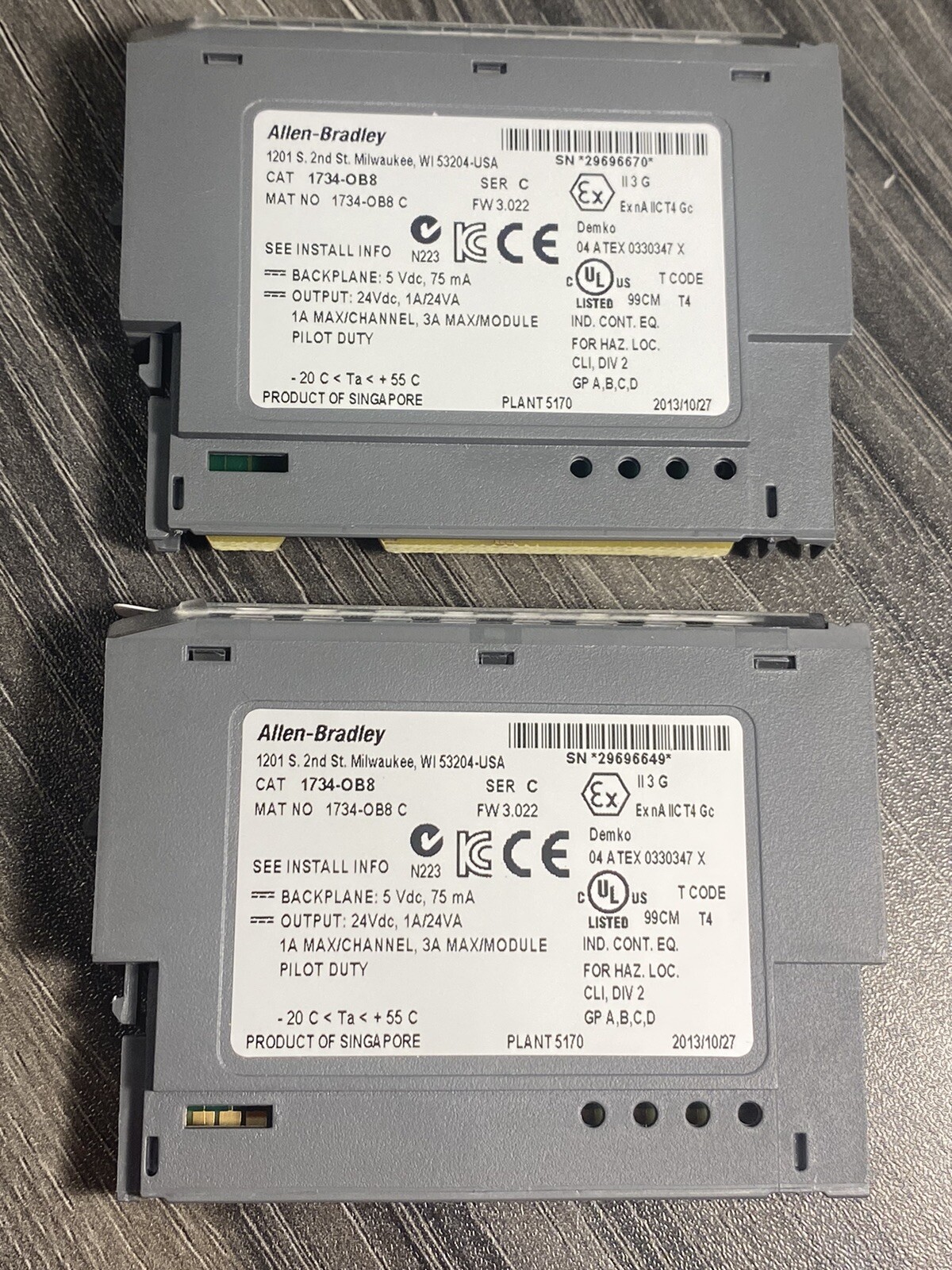 *Lot of 2* Allen Bradley 1734-OB8 /C POINT I/O 8 Point Digital Output Module USA
