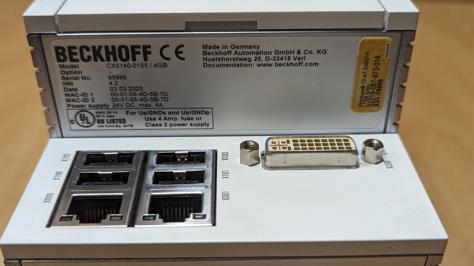 CX5140-0155 BECKHOFF plc controller 4GB Plus Beckhoff EK1122 And BECKHOFF ES2004