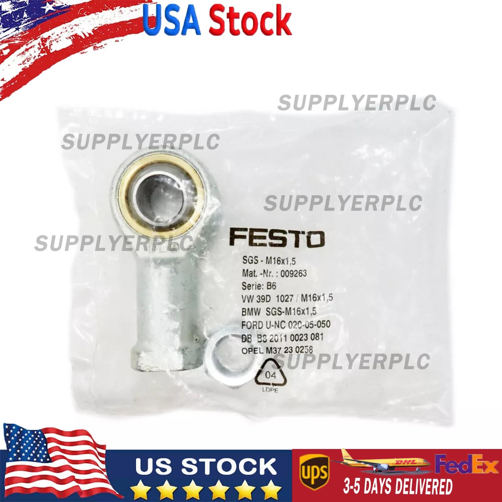 US FREE TAX New FESTO SGS-M16X1,5 9263 Rod End Bearing Mounting Assembly