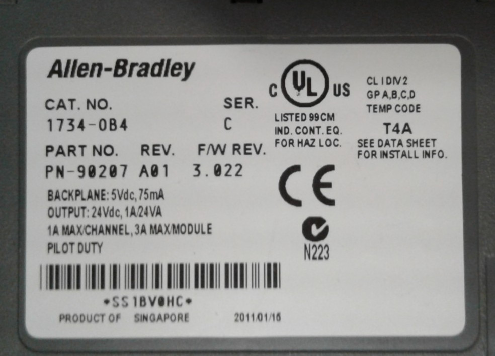New Allen-Bradley 1734-OB4 Series C Rev. A01 FW Rev. 3.022 Digital Output Module