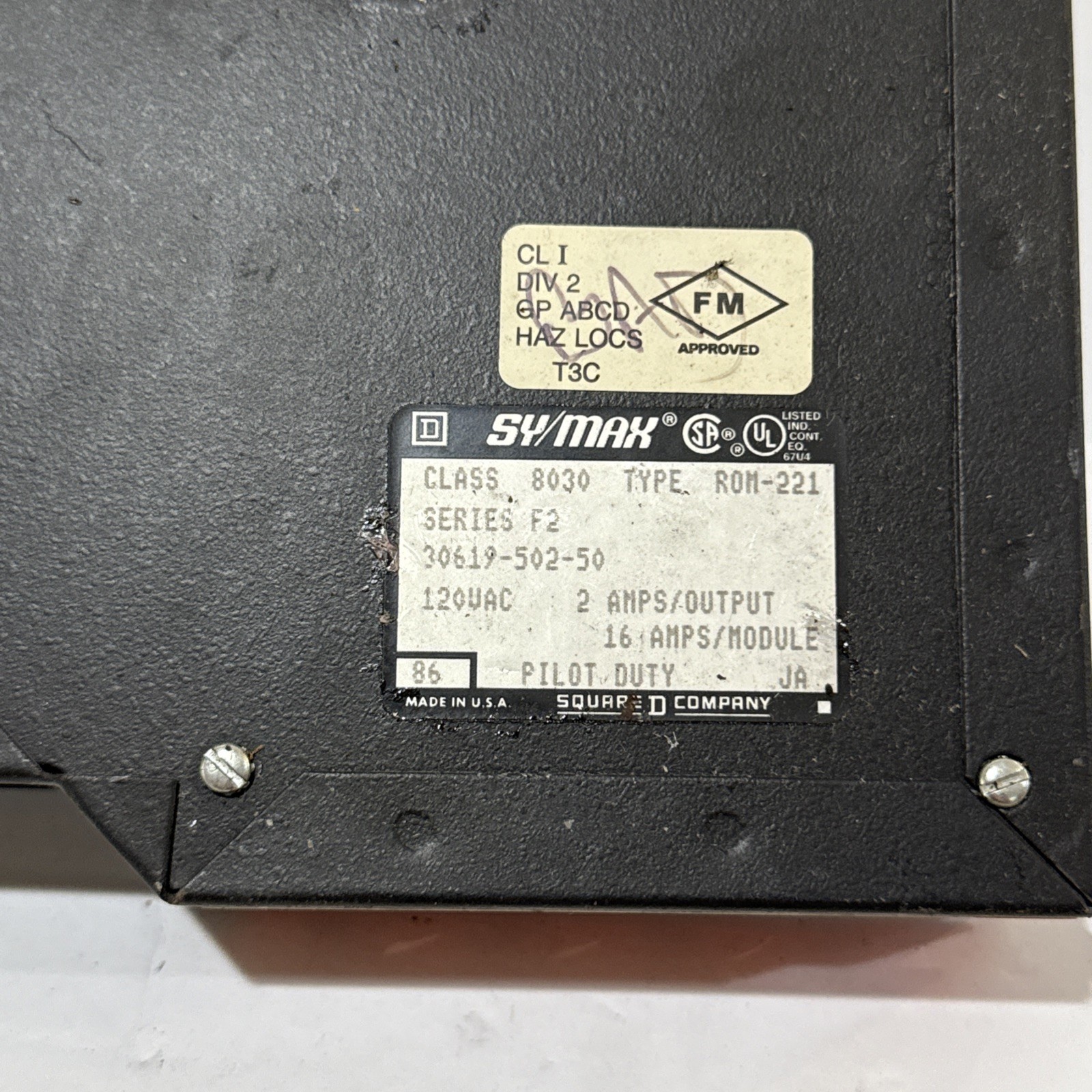 Square D SY/MAX 8030 ROM-221 Series F2 Relay Output Module Parts