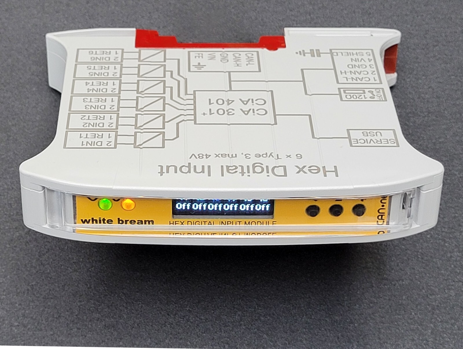 CAN.net 6-channel Type 3 Digital Input DIN-rail module for CAN-bus/CANopen