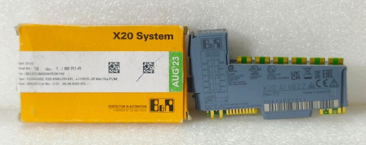 NEW🆕B&R X20AI4622 X20 SYSTEM ANALOG 4XI +/-10V/0..20 INPUT MODULE REV P3