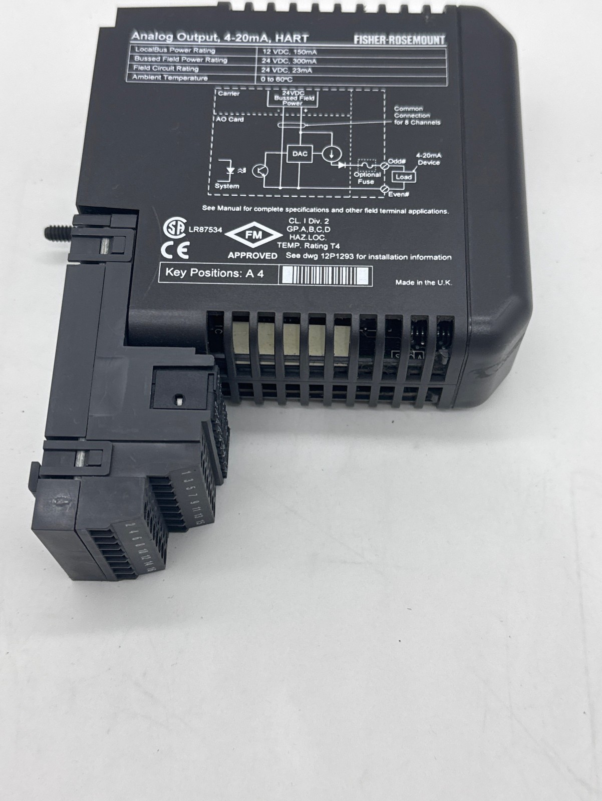 Fisher-Rosemount KJ3002X1-BE1 Analog Output Module /KJ4001X1-CB1 Terminal Block