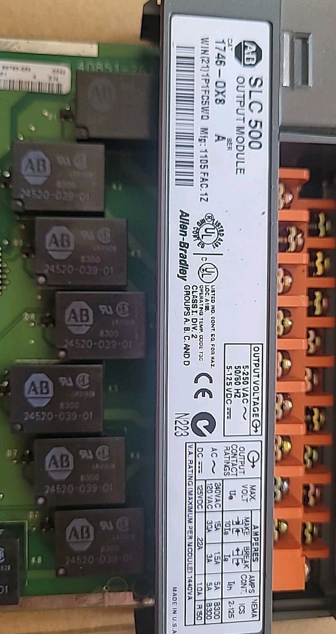 1746-OX8 Allen Bradley SLC 500 Isolated Relay 1746-0X8 1746OX8