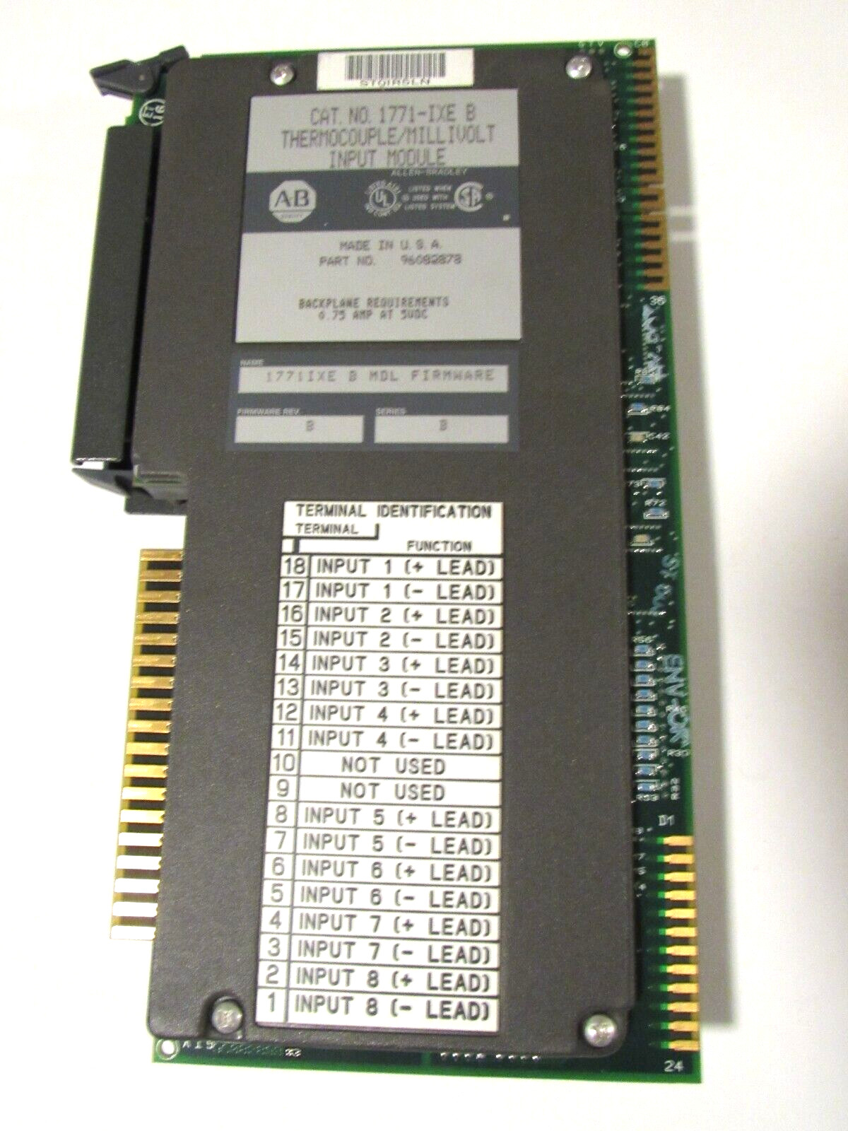 Allen Bradley 1771-IXE Ser B FW Rev B Termocouple/Millivolt Input Module