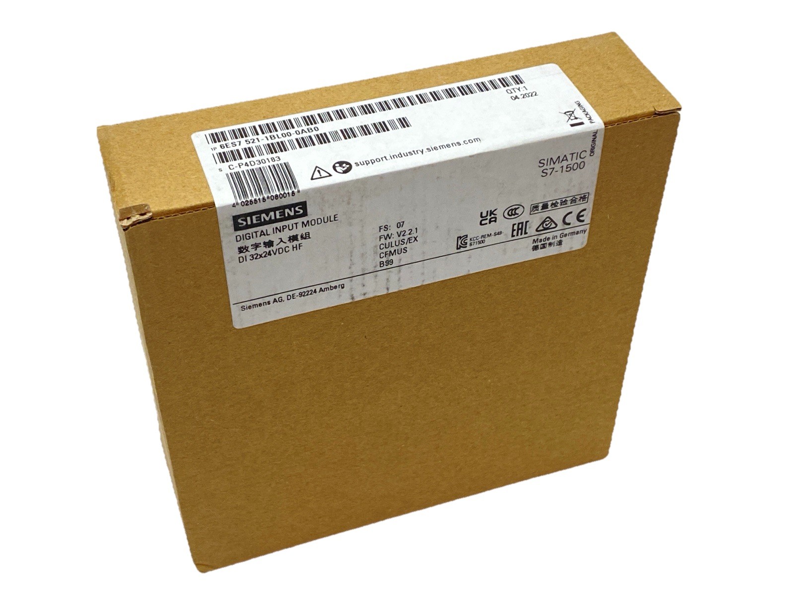 Siemens 6ES7521-1BL00-0AB0 Simatic S7-1500 Digital Input Module 24VDC