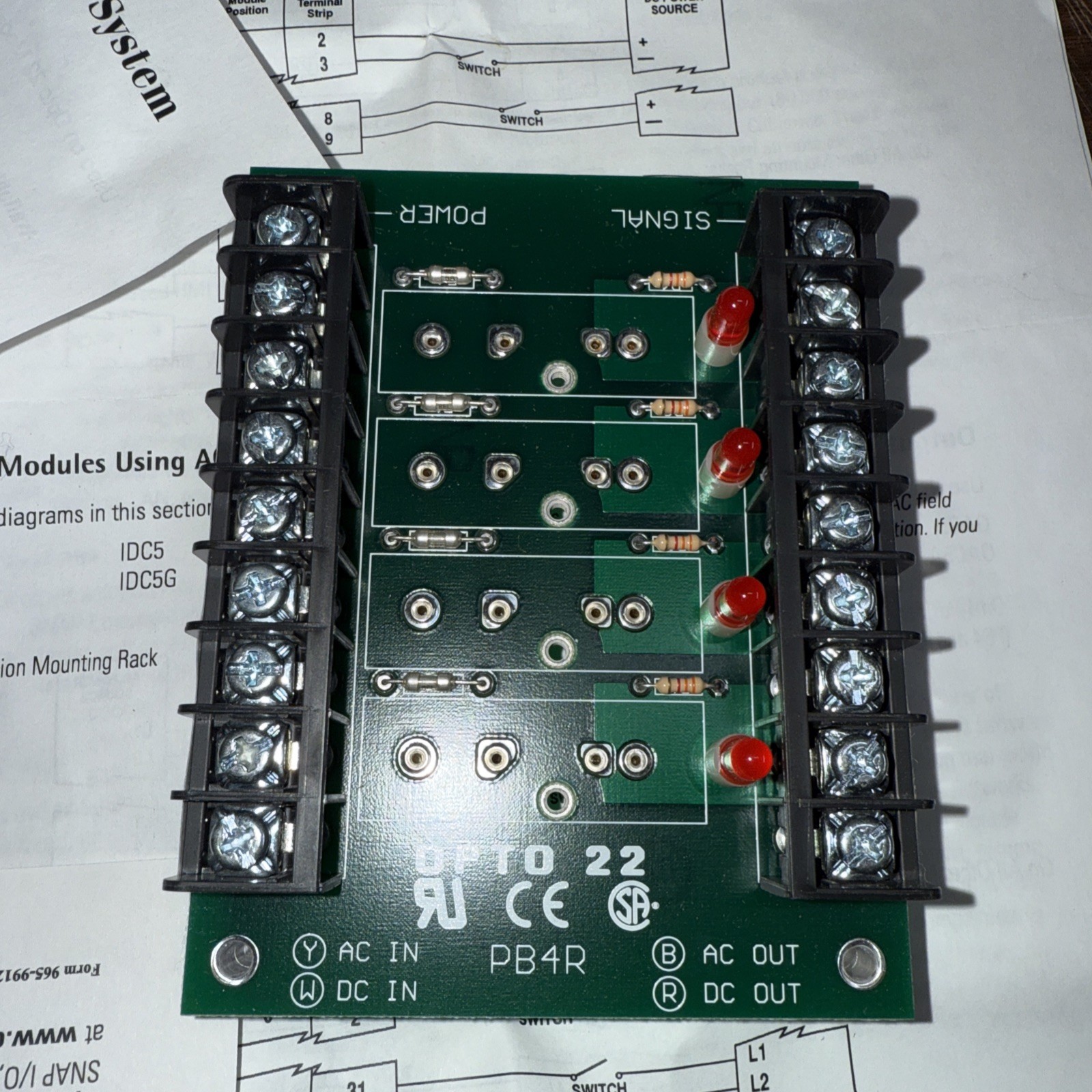 Opto 22 PB4R Module Mounting Rack Terminal Strip Bus System