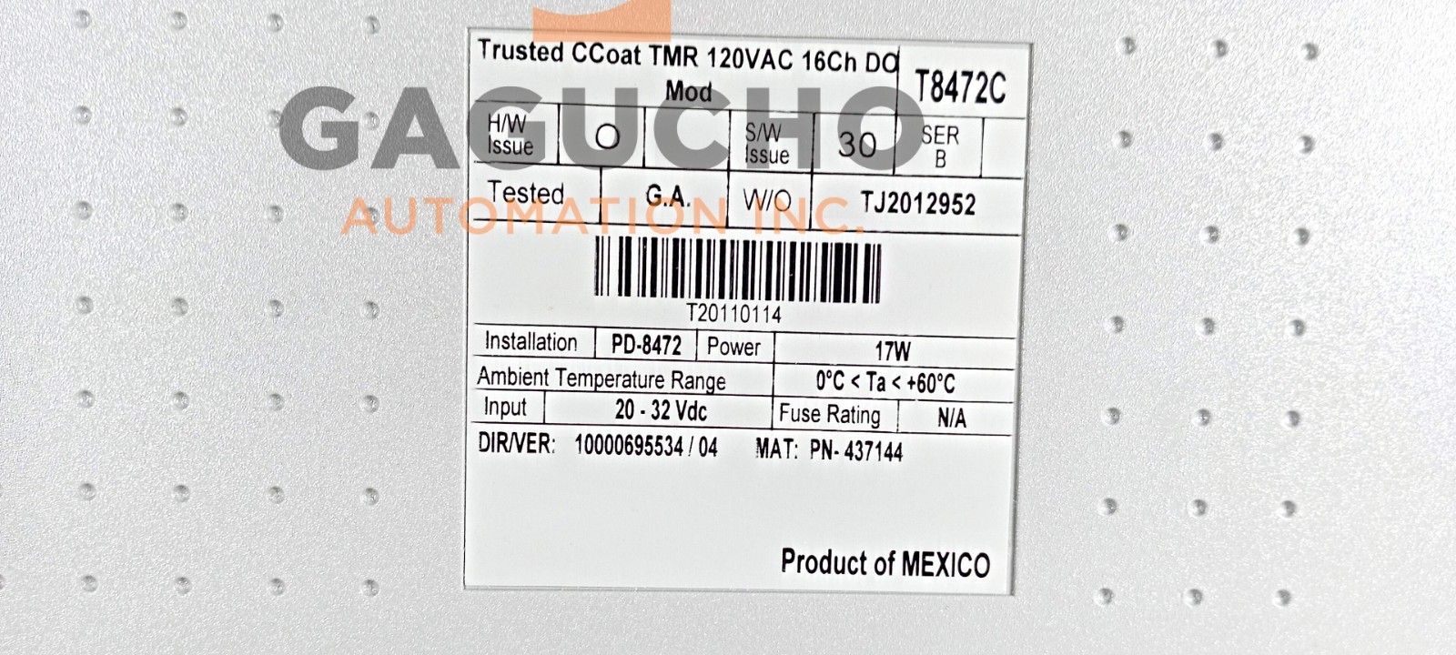 surplus Rockwell Automation T8472C Trusted TMR 120V ac Digital output