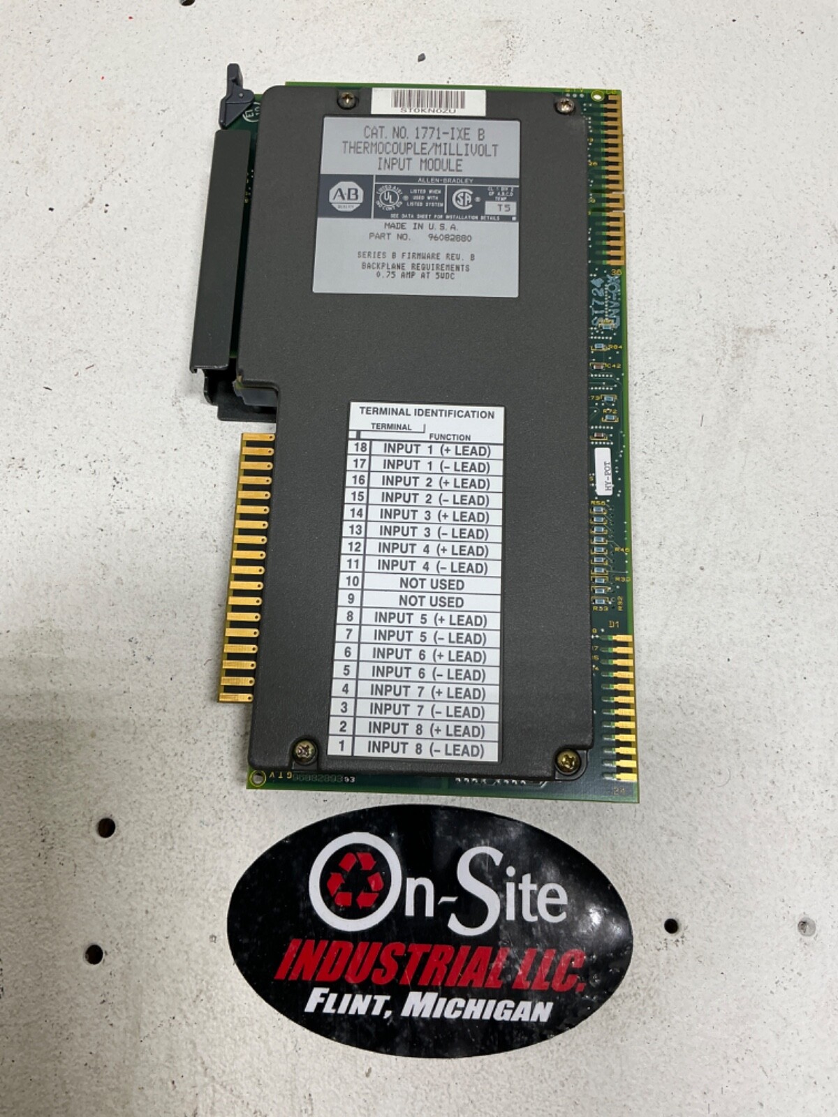 ALLEN-BRADLEY 1771-IXE SERIES B F/W REV B THERMOCOUPLE MILLIVOLT INPUT MODULE