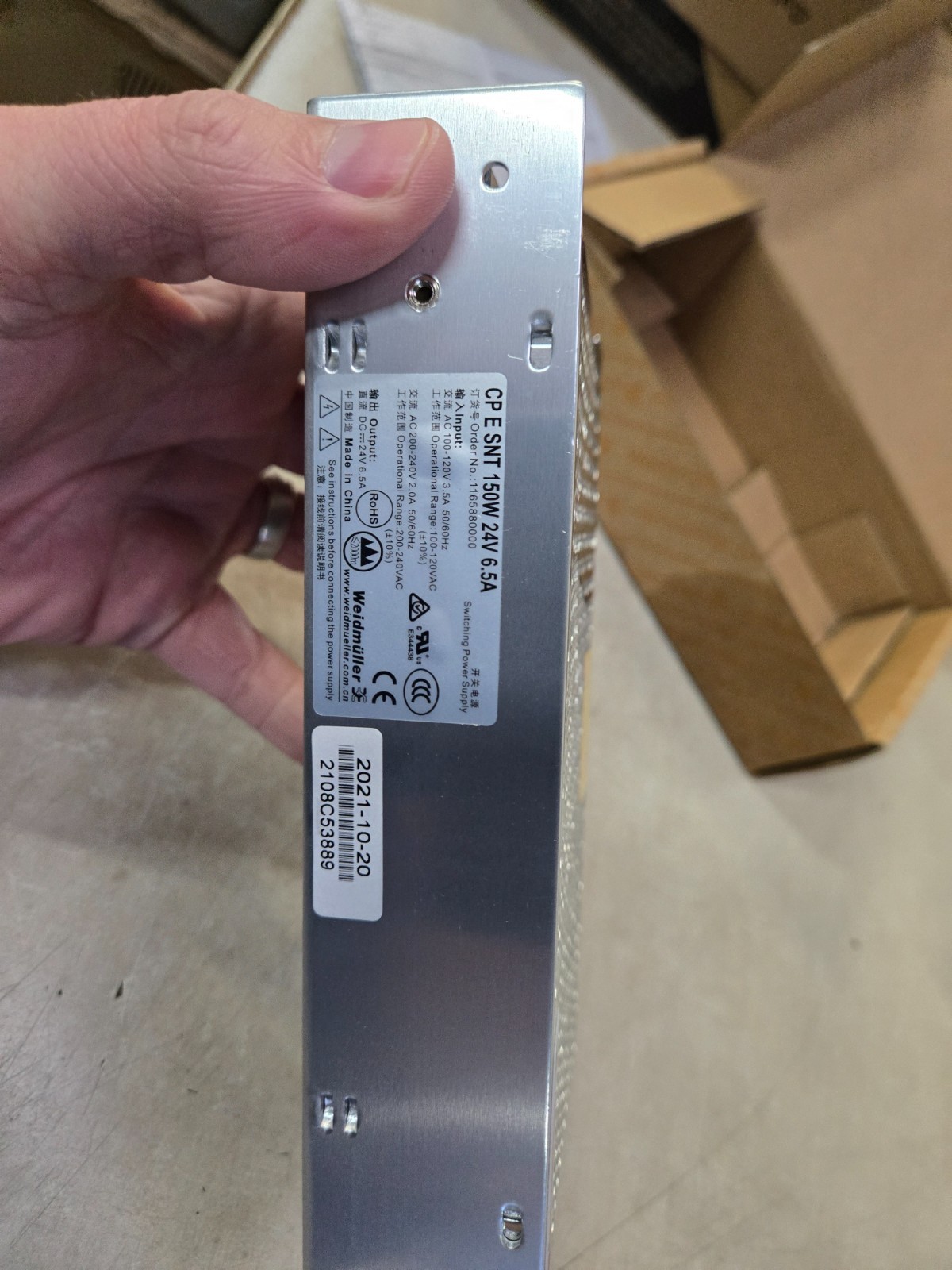 NEW Open Box Weidmuller power supply CP E SNT 150W 24V 6.5A 1165880000