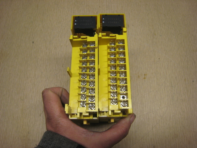 LOT OF 2 Fanuc I/O Module, A03B-0807-C104, AID16D, SOME DAMAGE TO PLASTIC