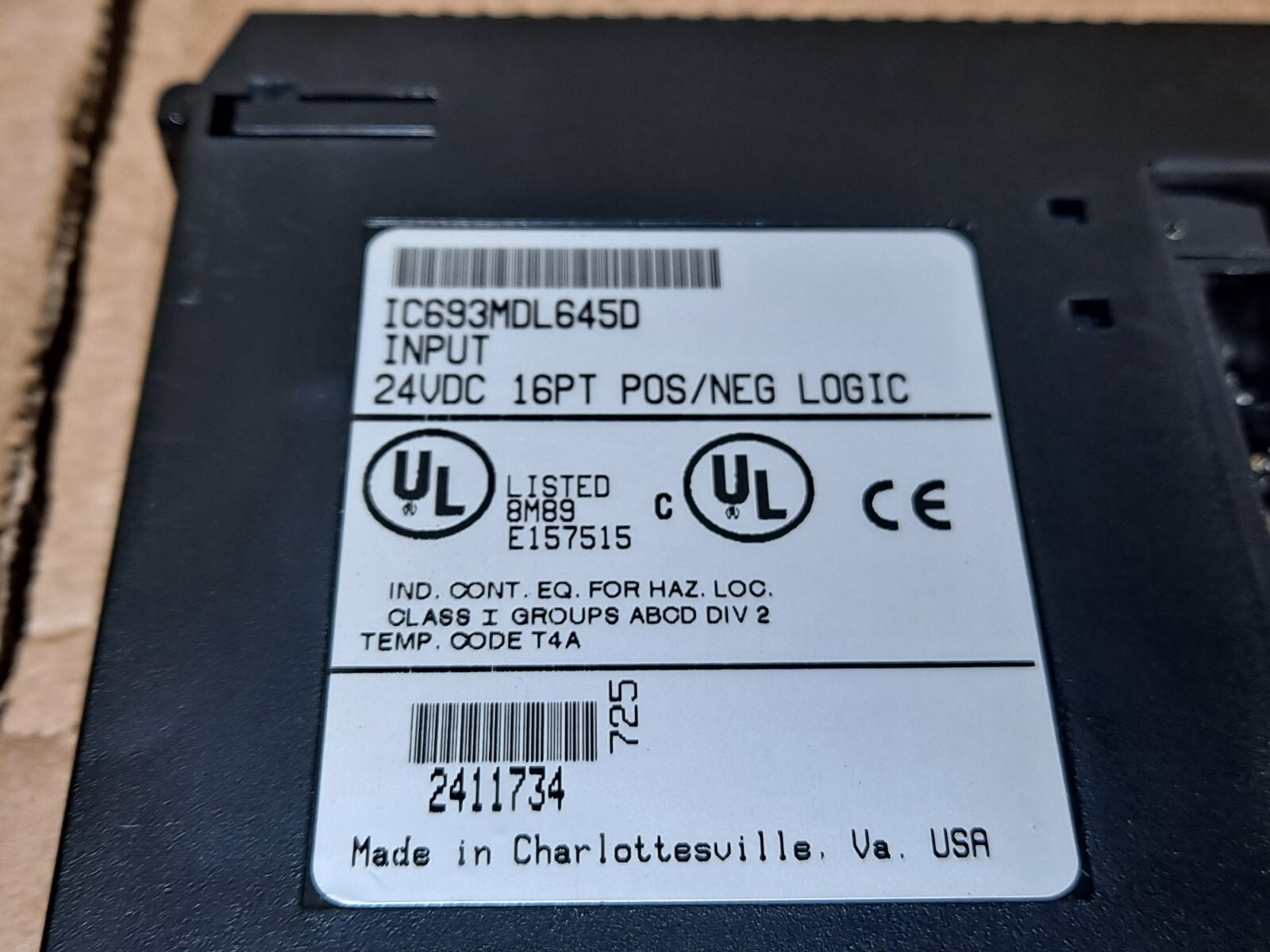 GE Fanuc IC693MDL645D 24VDC 16PT POS/NEG LOGIC Input Module Fast Shipping