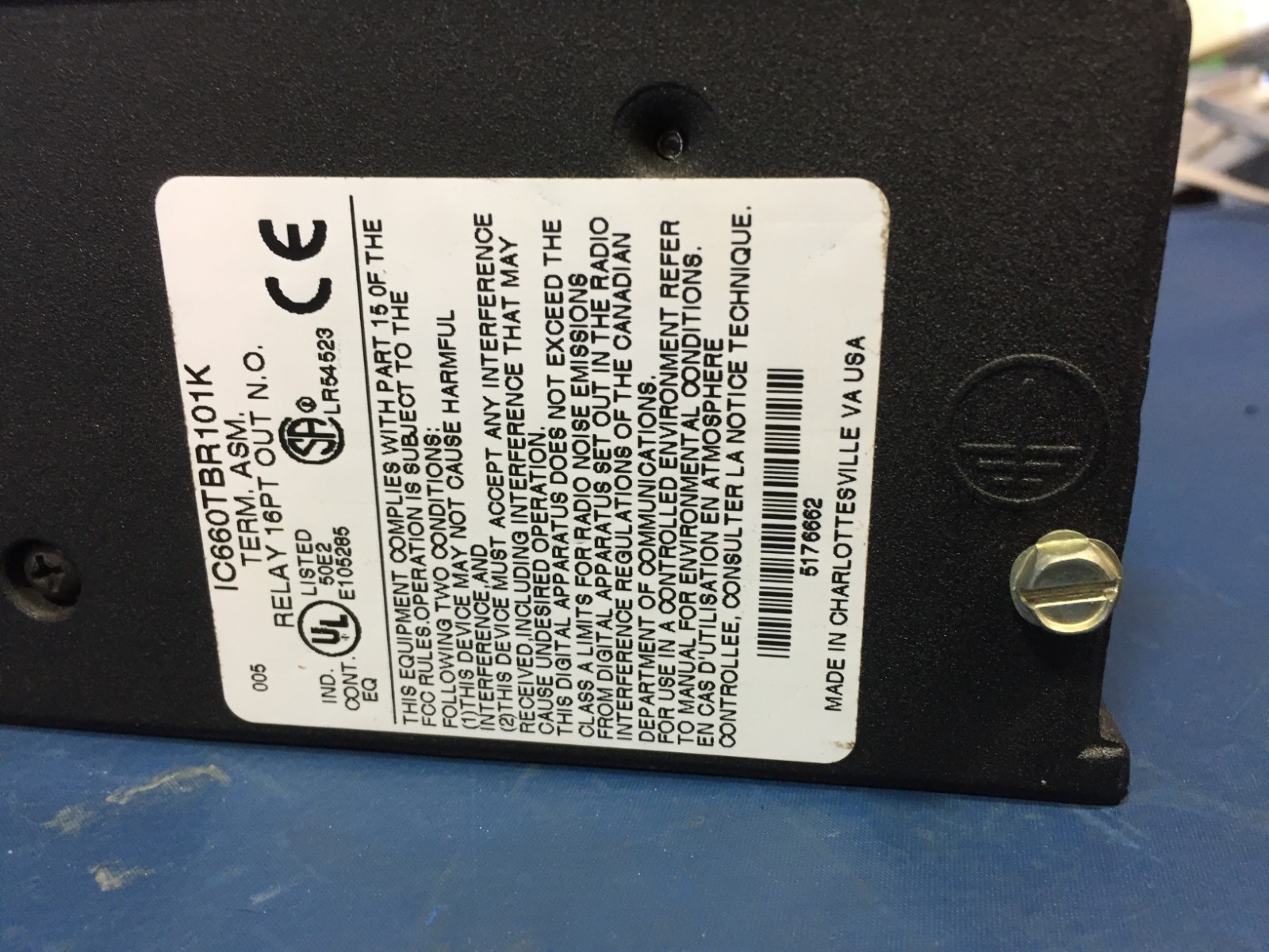 GE FANUC GENIUS IC660BBR101 I/O BLOCK MODULE
