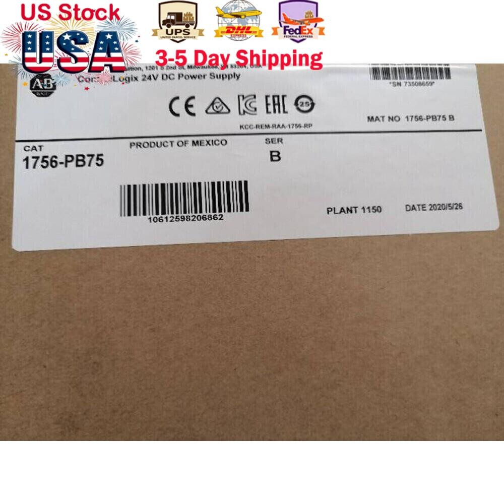 AB 1756-PB75 Factory Sealed SER B ControlLogix 24V DC Power Supply US Free Tax