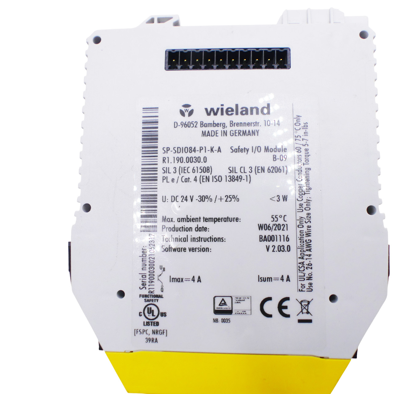Wieland SP-SDIO84-P1-K-A Safety I/O Module R1.190.0030.0 -used-