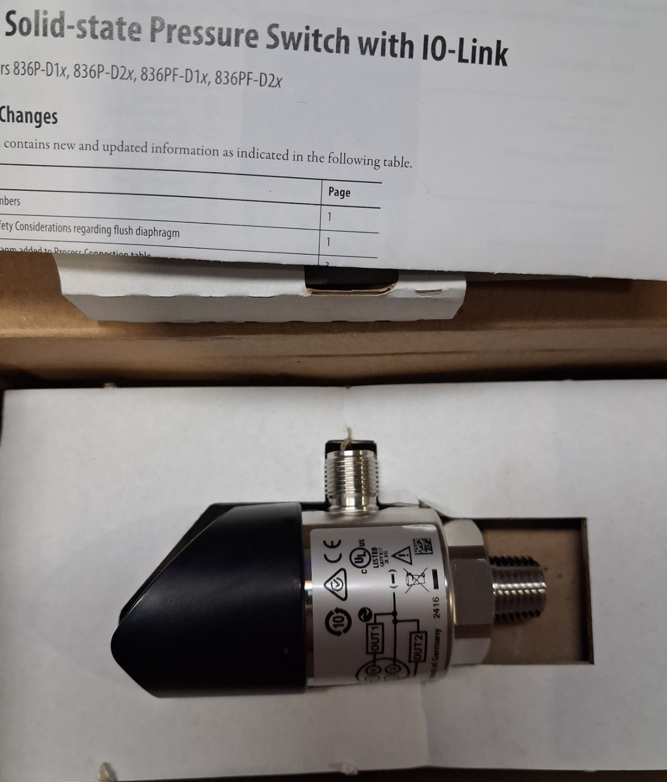 Allen-Bradley Pressure Sensor, 836P-D2NMGA36PP-D4 Ser. A New Open Box
