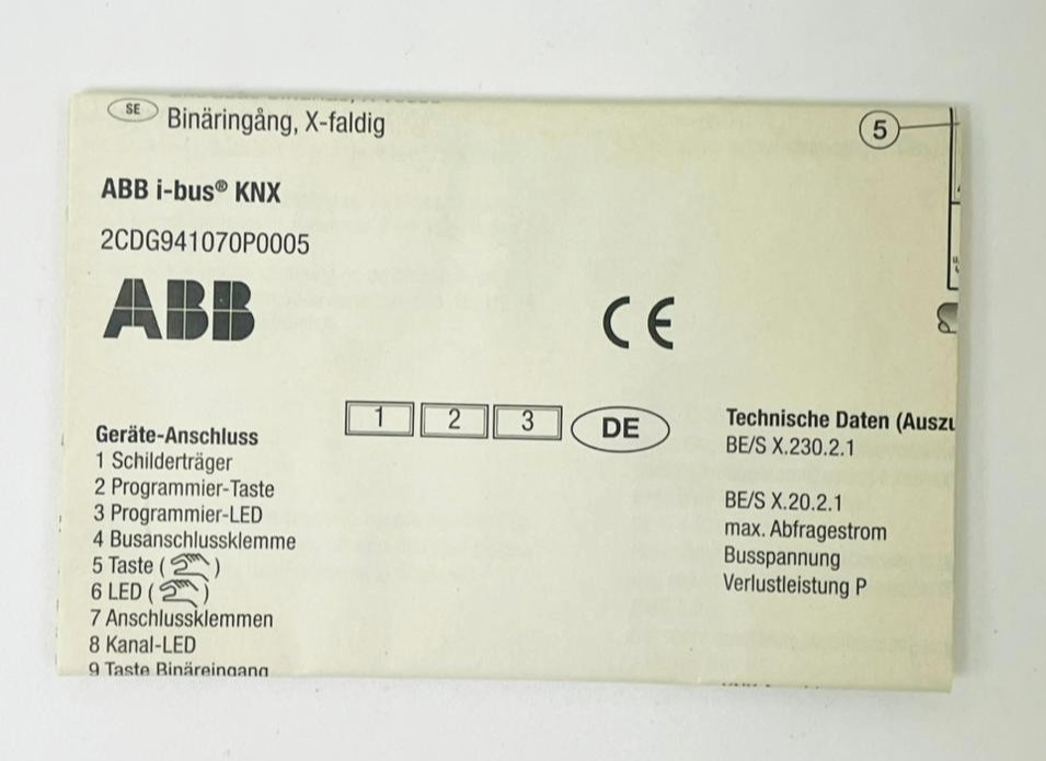 ABB BE/S8.230.2.1 Binary Input Module 2CDG110093R0011