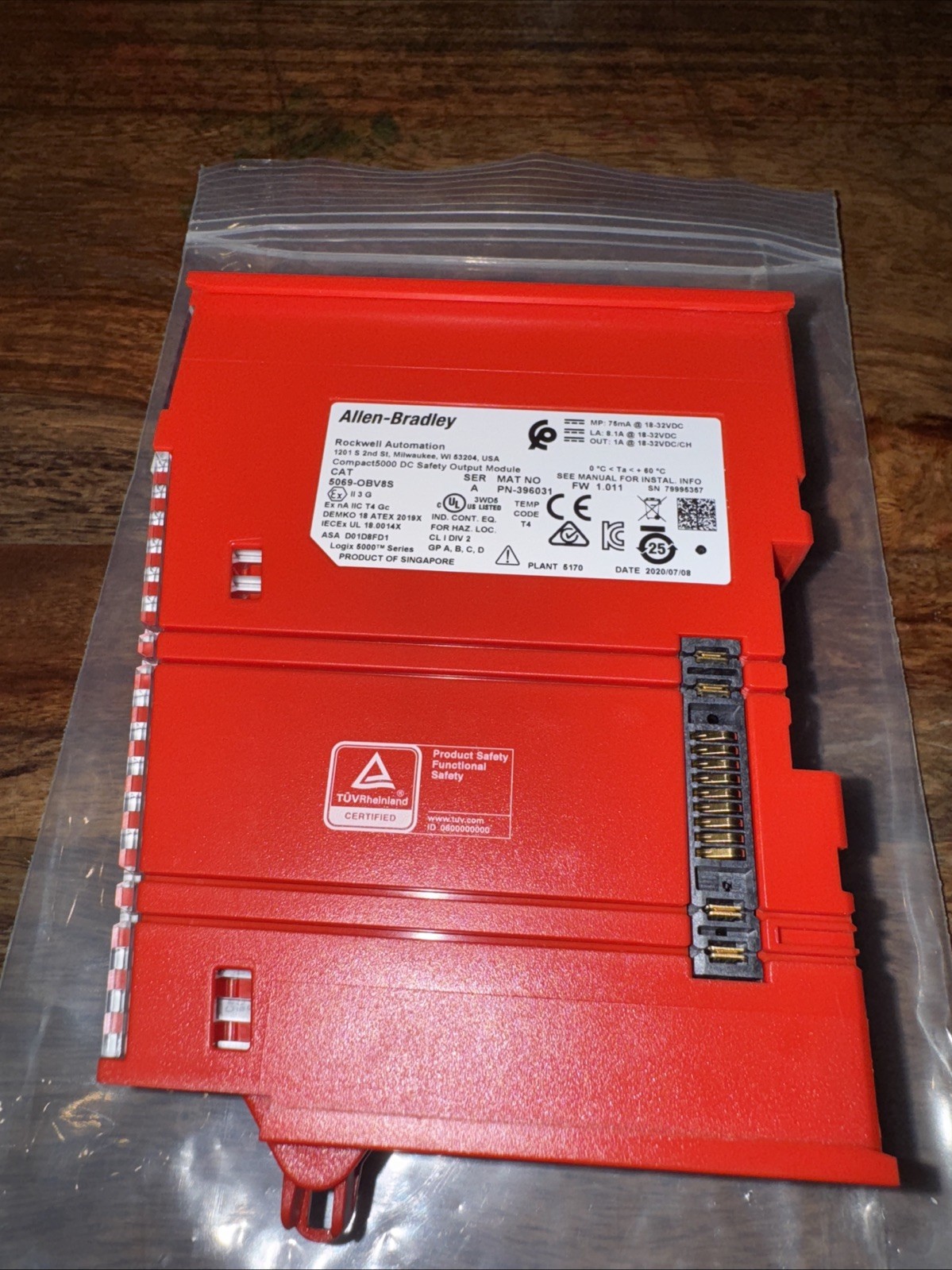 Allen Bradley 5069-OBV8S PN-396031 Safety Output 5069-0BV8S 163F