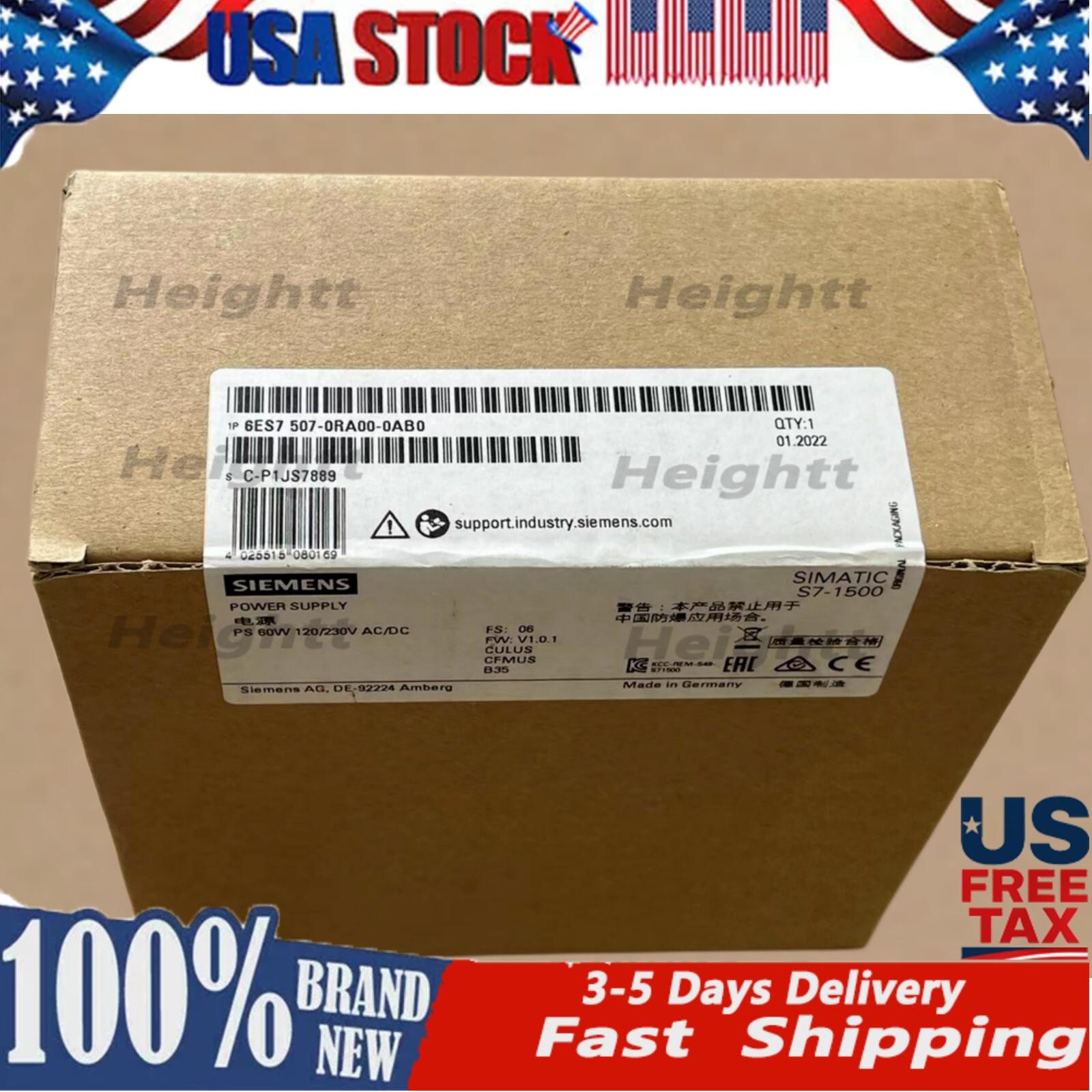 New Siemens SIMATIC S7-1500 system power 6ES7507-0RA00-0AB0 6ES7 507-0RA00-0AB0
