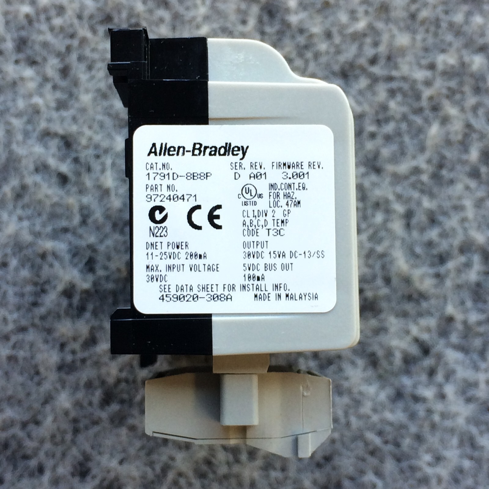 Allen Bradley 1791D-8B8P Ser D 97240473 Devicenet Compact Block I/O Module
