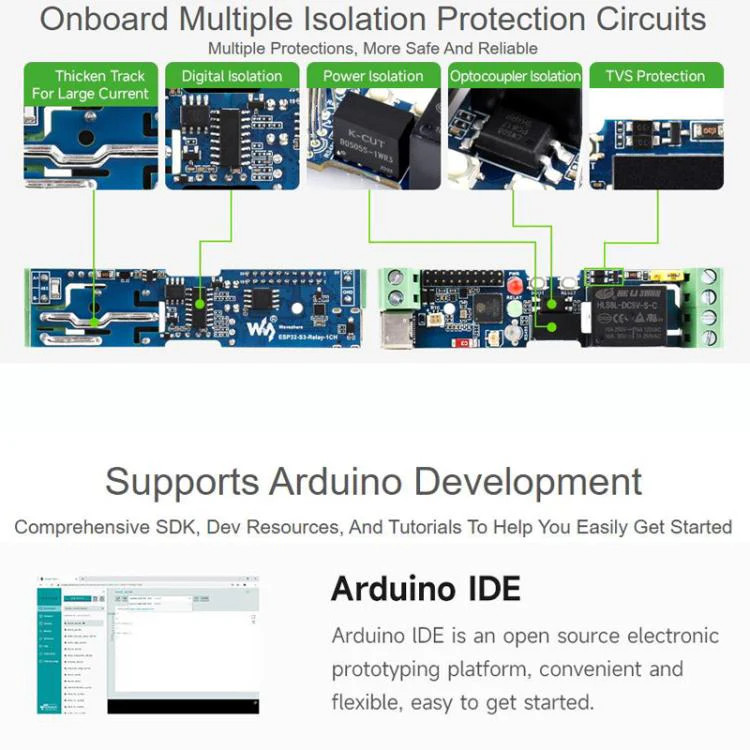 Industrial Control Board WiFi Network Relay Supporting WiFi / Bluetooth With Mu