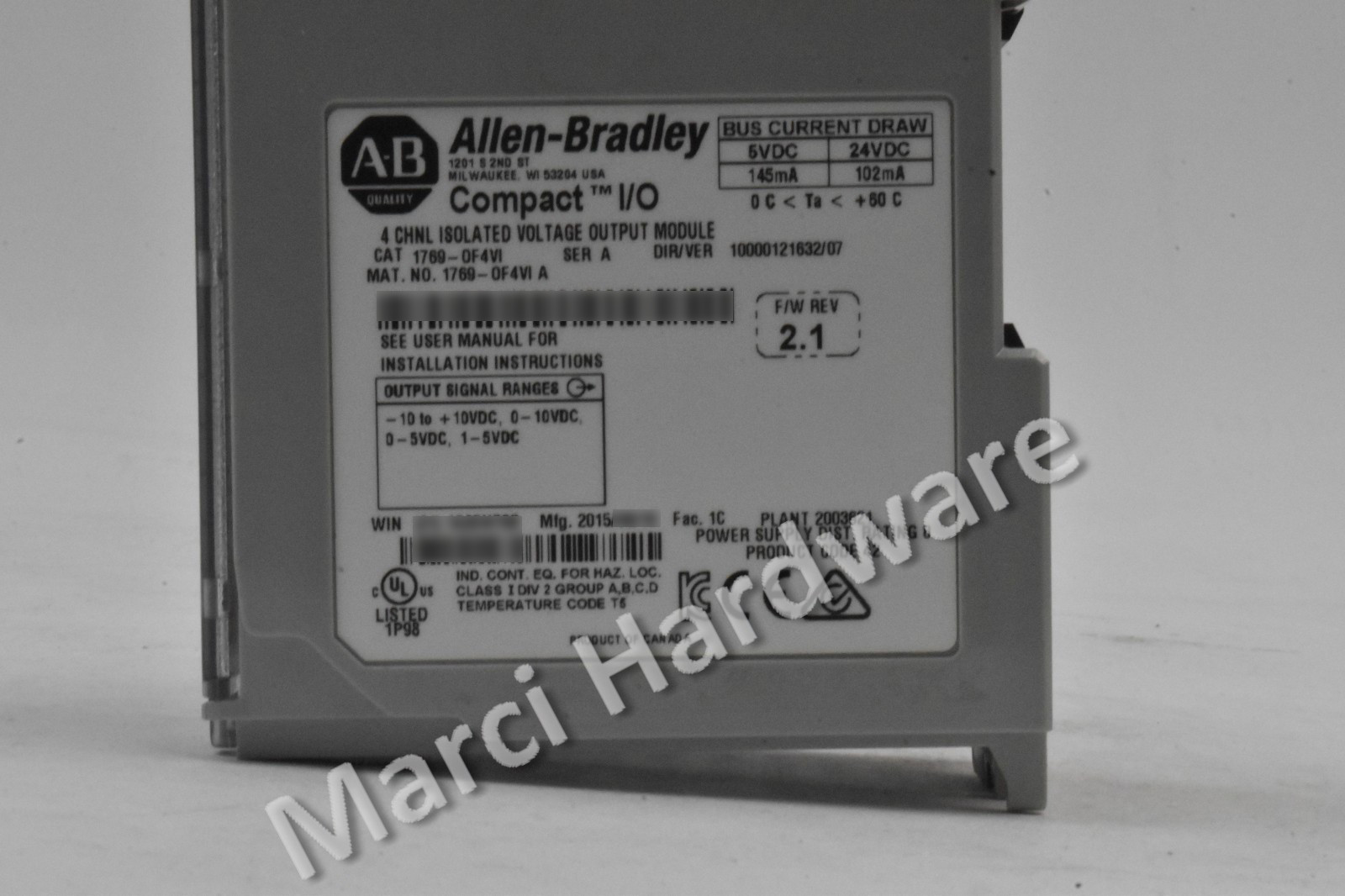 Allen Bradley 1769-OF4VI Series A Compact 4-Channel Analog Voltage Output
