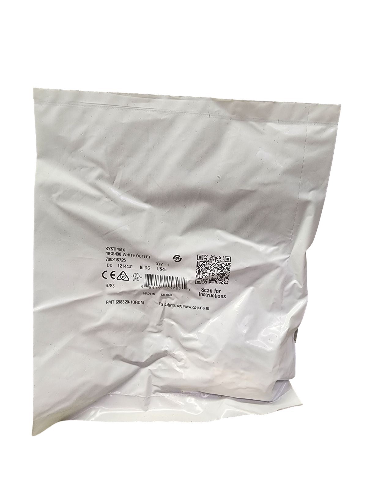 Systimax MGS400 White Outlet 700206725 Modular Jack Faceplate Insert Pack of 8