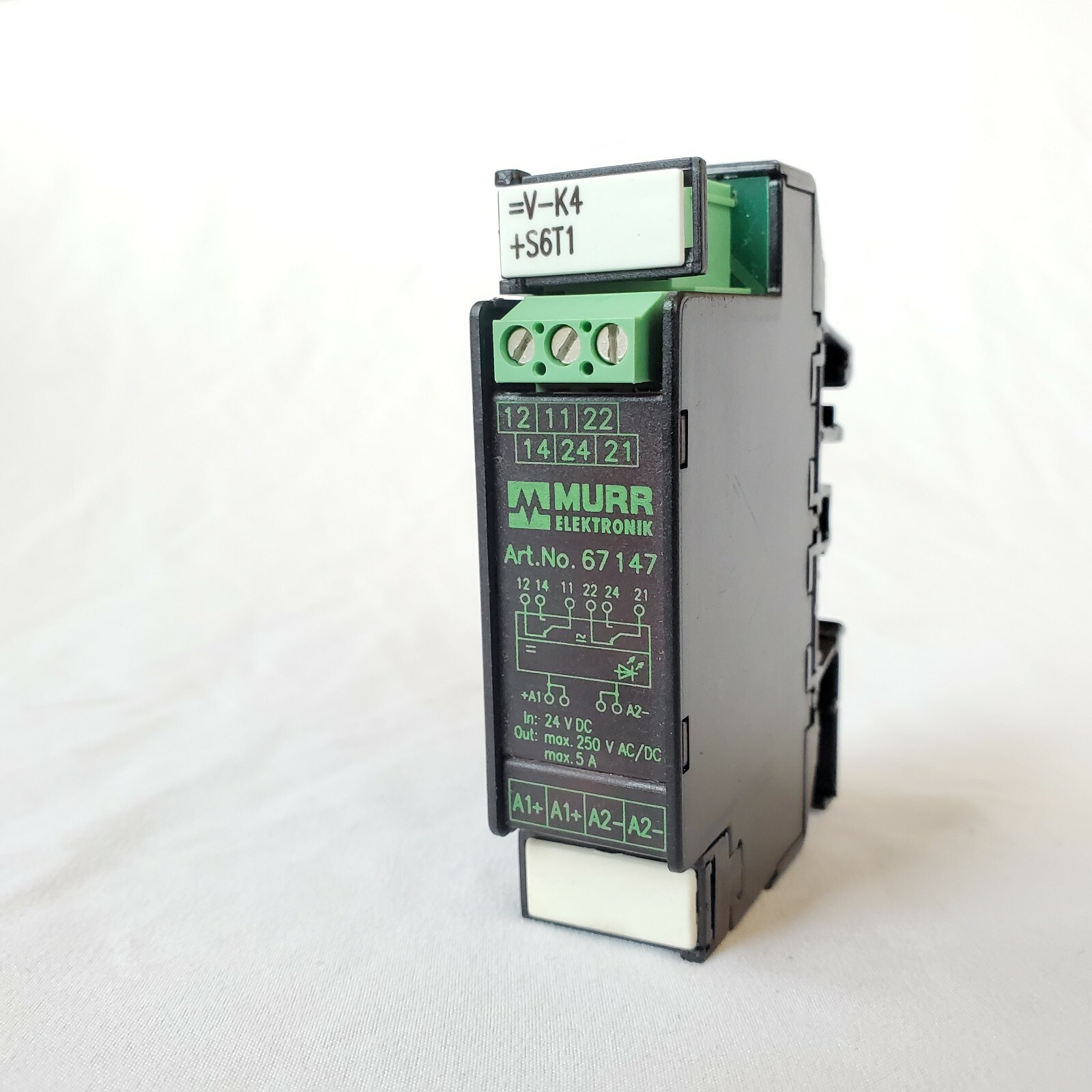 MURR Elektronik 67147 24VDC Input 250V AC/DC 5A Max Output Relay Module