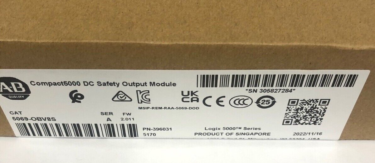 AB 5069-OBV8S A Compact I/O 8-Ch Safety Output Module 5069OBV8S US Free Tax