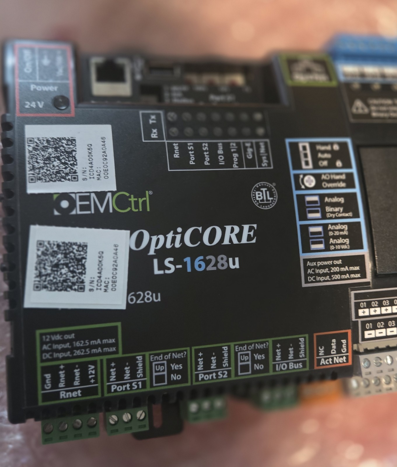 OEMCtrl OptiCORE LS-1628u BACnet Analog PLC Input/Output Module